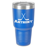 Hockey 2 30 oz Stainless Steel Tumbler - Royal Blue - Single-Sided (Personalized)