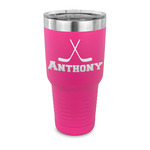 Hockey 2 30 oz Stainless Steel Tumbler - Pink - Single Sided (Personalized)