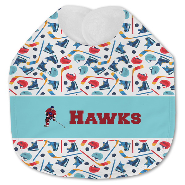 Custom Hockey 2 Jersey Knit Baby Bib w/ Name or Text