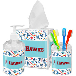 Hockey 2 Acrylic Bathroom Accessories Set w/ Name or Text