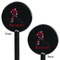 Hockey 2 Black Plastic 5.5" Stir Stick - Double Sided - Round - Front & Back