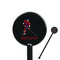 Hockey 2 Black Plastic 5.5" Stir Stick - Round - Closeup