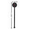 Hockey 2 Black Plastic 5.5" Stir Stick - Round - Dimensions