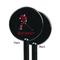 Hockey 2 Black Plastic 5.5" Stir Stick - Single Sided - Round - Front & Back