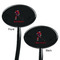 Hockey 2 Black Plastic 7" Stir Stick - Double Sided - Oval - Front & Back