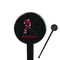 Hockey 2 Black Plastic 7" Stir Stick - Round - Closeup