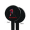 Hockey 2 Black Plastic 7" Stir Stick - Single Sided - Round - Front & Back