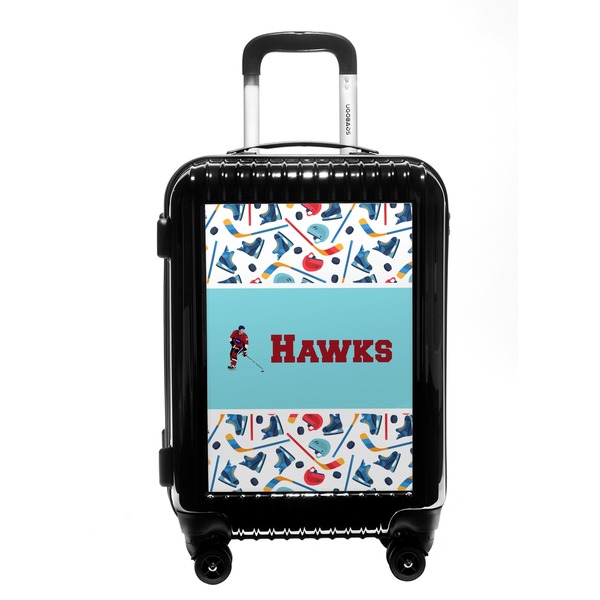 Custom Hockey 2 Carry On Hard Shell Suitcase (Personalized)