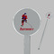 Hockey 2 Clear Plastic 7" Stir Stick - Round - Closeup