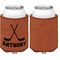 Hockey 2 Cognac Leatherette Can Sleeve - Single Sided Front and Back