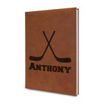 Hockey 2 Leatherette Journal (Personalized)