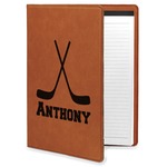Hockey 2 Leatherette Portfolio with Notepad (Personalized)