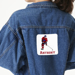 Hockey 2 Twill Iron On Patch - Custom Shape - X-Large (Personalized)