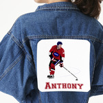 Hockey 2 Twill Iron On Patch - Custom Shape - 3XL - Set of 4 (Personalized)