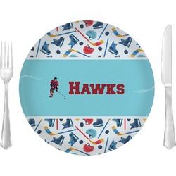 Hockey 2 Glass Lunch / Dinner Plate 10" (Personalized)
