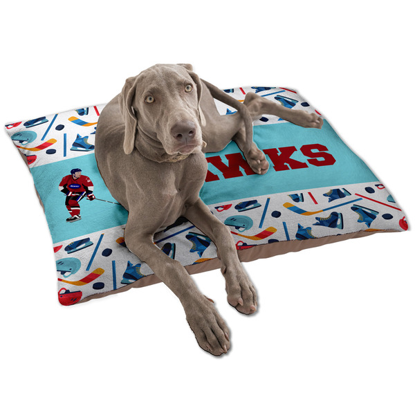 Custom Hockey 2 Dog Bed - Large w/ Name or Text