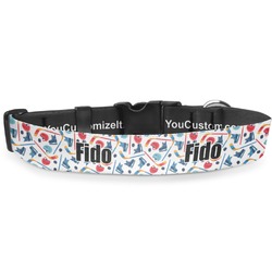 Hockey 2 Deluxe Dog Collar - Medium (11.5" to 17.5") (Personalized)