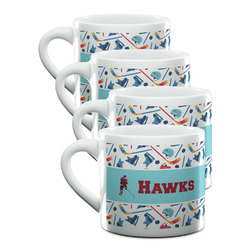 Hockey 2 Double Shot Espresso Cups - Set of 4 (Personalized)