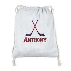 Hockey 2 Drawstring Backpack - Sweatshirt Fleece - Single Sided (Personalized)