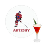 Hockey 2 Printed Drink Topper -  2.5" (Personalized)