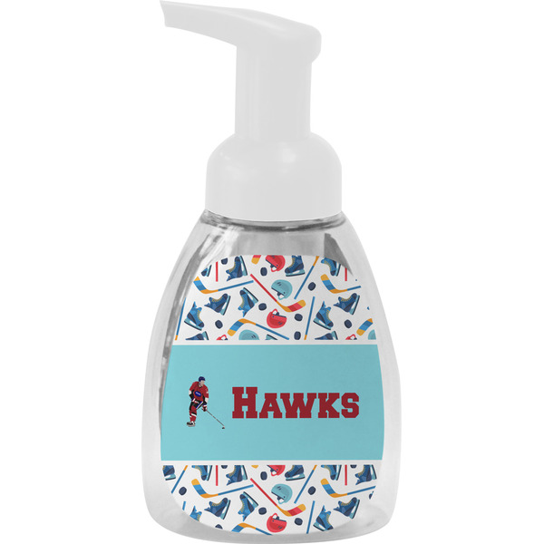 Custom Hockey 2 Foam Soap Bottle - White (Personalized)