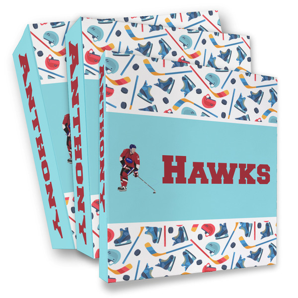 Custom Hockey 2 3 Ring Binder - Full Wrap (Personalized)