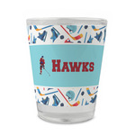 Hockey 2 Glass Shot Glass - 1.5 oz - Single (Personalized)