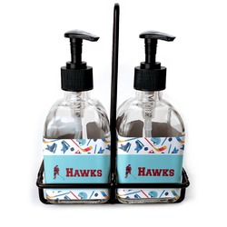 Hockey 2 Glass Soap & Lotion Bottle Set (Personalized)