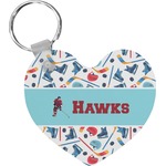 Hockey 2 Heart Plastic Keychain w/ Name or Text