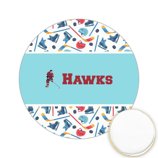 Custom Hockey 2 Printed Cookie Topper - 2.15" (Personalized)