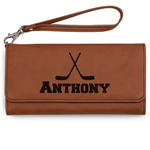 Hockey 2 Ladies Leatherette Wallet - Laser Engraved - Rawhide (Personalized)