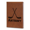 Hockey 2 Leatherette Journals - Large - Double Sided - Angled View