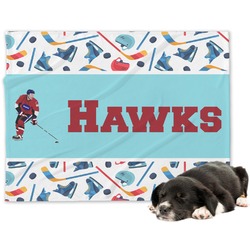 Hockey 2 Dog Blanket - Large (Personalized)