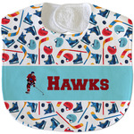 Hockey 2 Velour Baby Bib w/ Name or Text