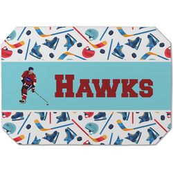 Hockey 2 Dining Table Mat - Octagon (Single-Sided) w/ Name or Text