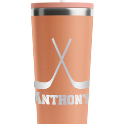 Hockey 2 RTIC Everyday Tumbler with Straw - 28oz - Peach - Double-Sided (Personalized)