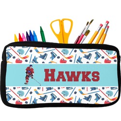 Hockey 2 Neoprene Pencil Case - Small w/ Name or Text