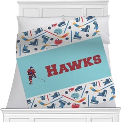 Hockey 2 Minky Blanket - Toddler / Throw - 60"x50" - Double Sided (Personalized)