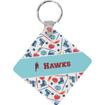 Hockey 2 Diamond Plastic Keychain w/ Name or Text