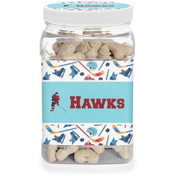 Hockey 2 Dog Treat Jar (Personalized)