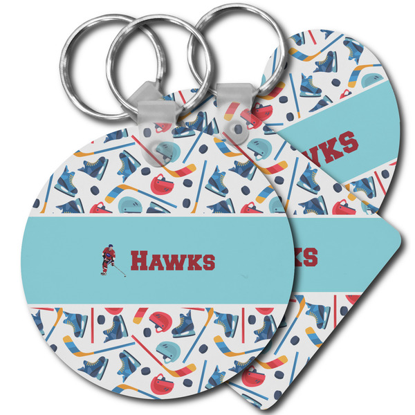 Custom Hockey 2 Plastic Keychain (Personalized)