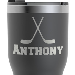 Hockey 2 RTIC Tumbler - Black - Engraved Front & Back (Personalized)