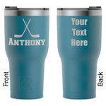 Hockey 2 RTIC Tumbler - Dark Teal - Laser Engraved - Double-Sided (Personalized)