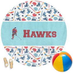 Hockey 2 Round Beach Towel (Personalized)