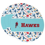 Hockey 2 Round Paper Coasters w/ Name or Text