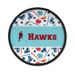 Hockey 2 Iron On Round Patch w/ Name or Text