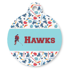 Hockey 2 Round Pet ID Tag - Large (Personalized)