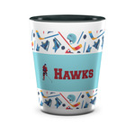 Hockey 2 Ceramic Shot Glass - 1.5 oz - Two Tone - Set of 4 (Personalized)