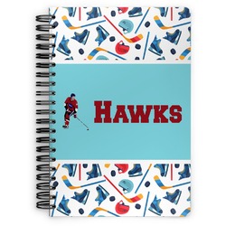 Hockey 2 Spiral Notebook - 7x10 w/ Name or Text