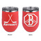 Hockey 2 Stainless Wine Tumblers - Coral - Double Sided - Approval